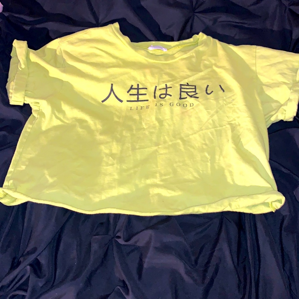 Neon yellow crop top :p